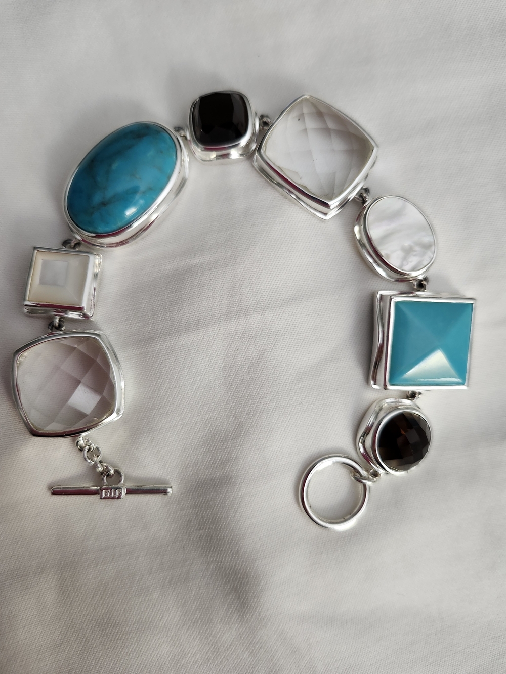 Elle Silver Bracelet. 38g 7.5"